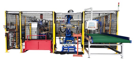 汽车防撞梁机器人螺母凸焊工作站