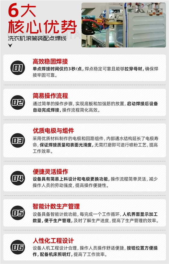 洗衣机滚筒装配点焊线核心优势